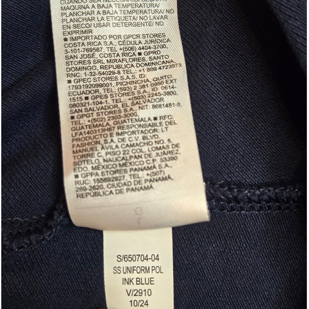Old Navy Womens Polo Shirt Ink Blue Short Sleeve Pique Cotton Blend Large L - Picture 3 of 7